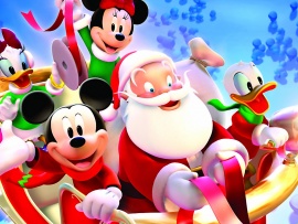 Mickey_ Santa Christmas Wallpaper (click to view)