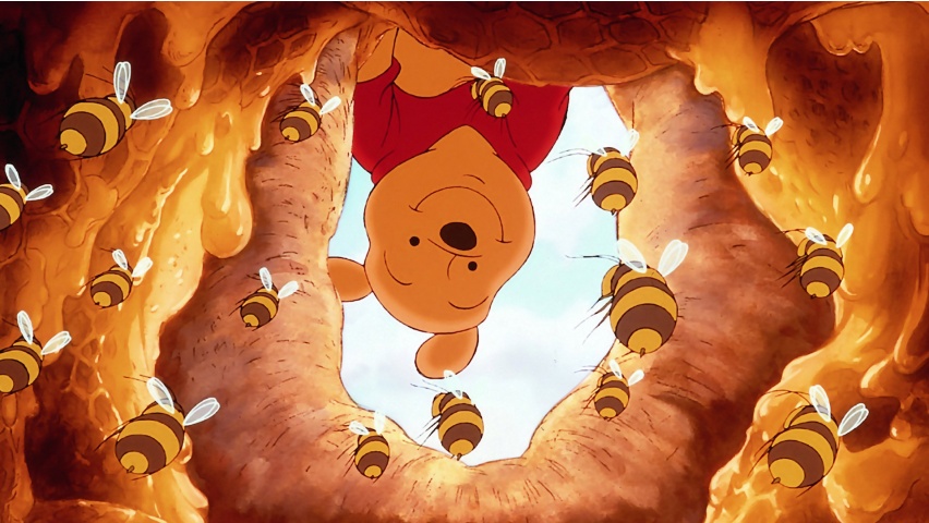 Pooh's Honey Hive Disney Wallpaper